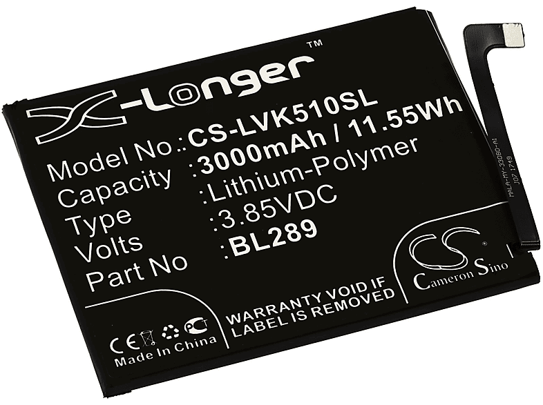 POWERY Akku für Lenovo L38021 Li-Polymer Akku, 3.85 Volt, 3000mAh