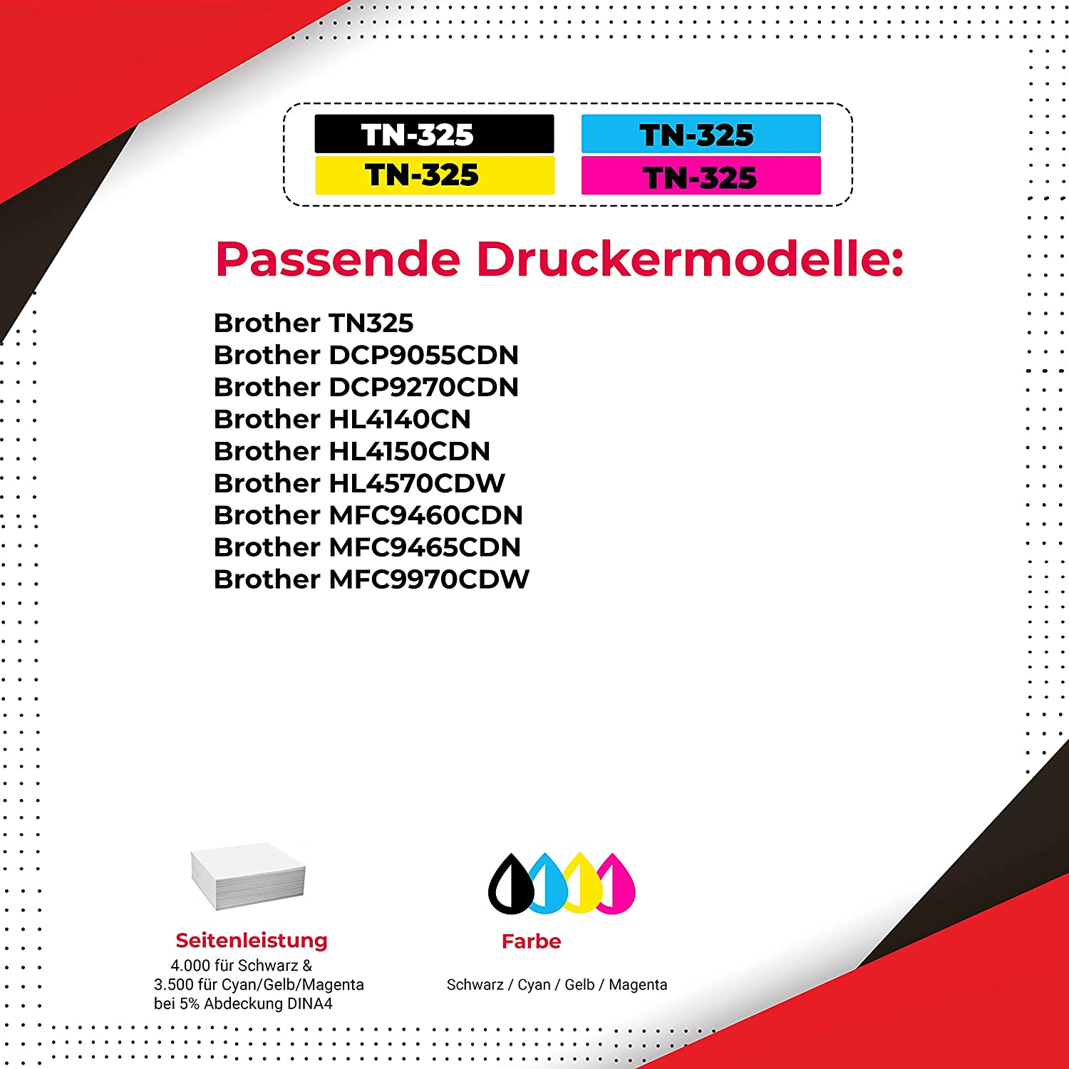 Informationen zu Druckerpatronen, einschließlich kompatibler Druckermodelle.