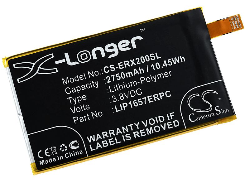 3.8 Akku, Li-Polymer Volt, für Akku 2750mAh POWERY 1310-1071 Typ Sony