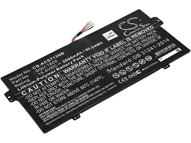 POWERY Akku für Acer Typ SQU-1605 Li-Polymer Akku, 15.4 Volt, 2600mAh | Akkus