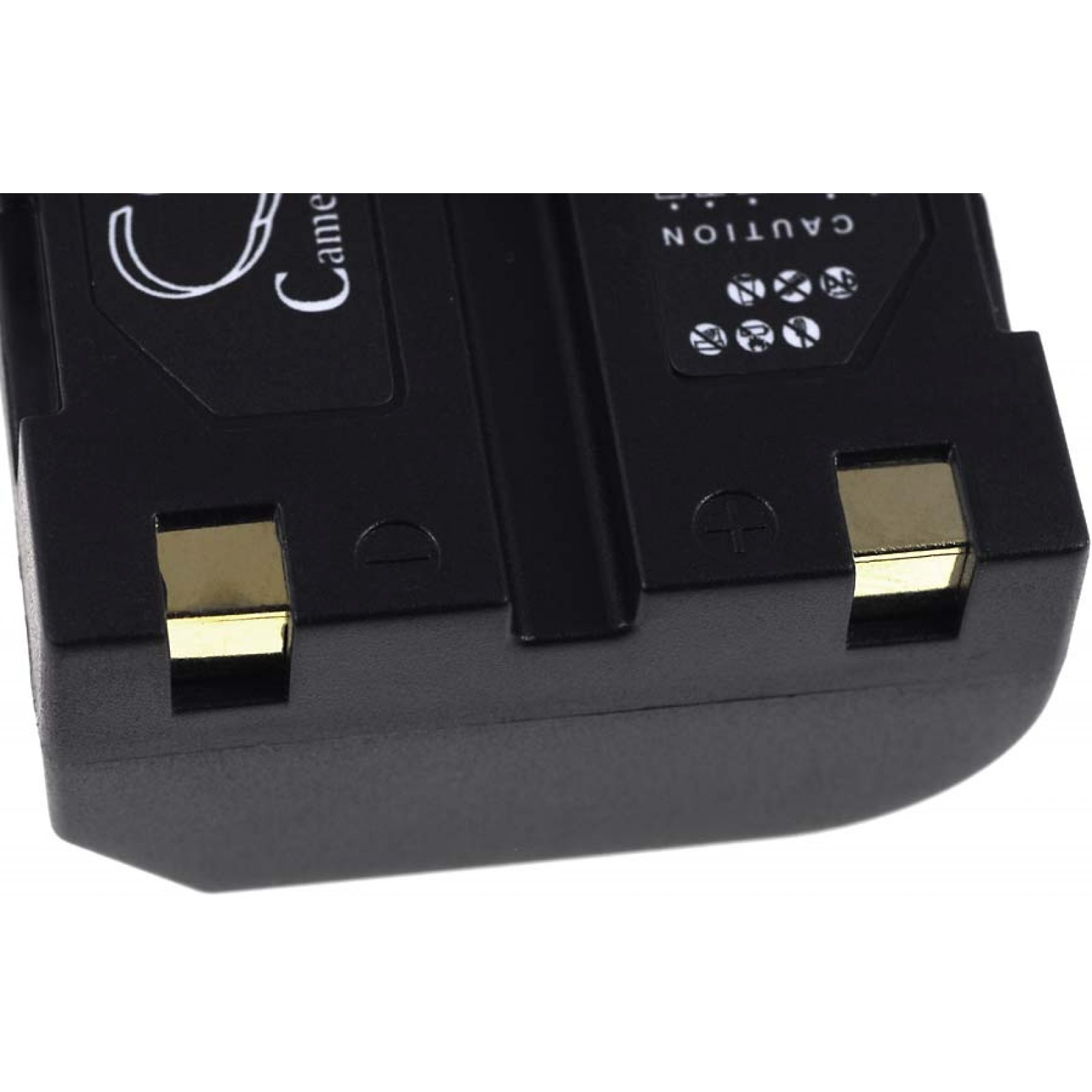 Componente electrónico negro con conectores dorados, con la etiqueta 'Camera'. Primer plano.