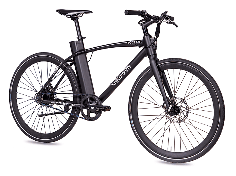 CHRISSON eOctant Riemenantrieb Urbanbike (Laufradgröße: 28 Zoll, Rahmenhöhe: 52 cm, Unisex-Rad, 367 Wh, schwarz)
