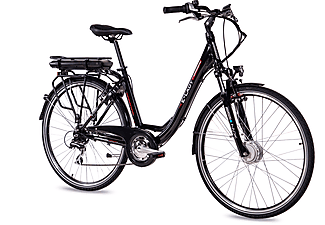 CHRISSON E-Lady Shimano Acera 8G Trekkingrad (Laufradgröße: 28 Zoll, Rahmenhöhe: 50 cm, Damen-Rad, 468 Wh, schwarz)