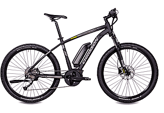 CHRISSON E-Mounter 1.0 Shimano Acera 9G Mountainbike (Laufradgröße: 27,5 Zoll, Rahmenhöhe: 52 cm, Unisex-Rad, 400 Wh, schwarz)