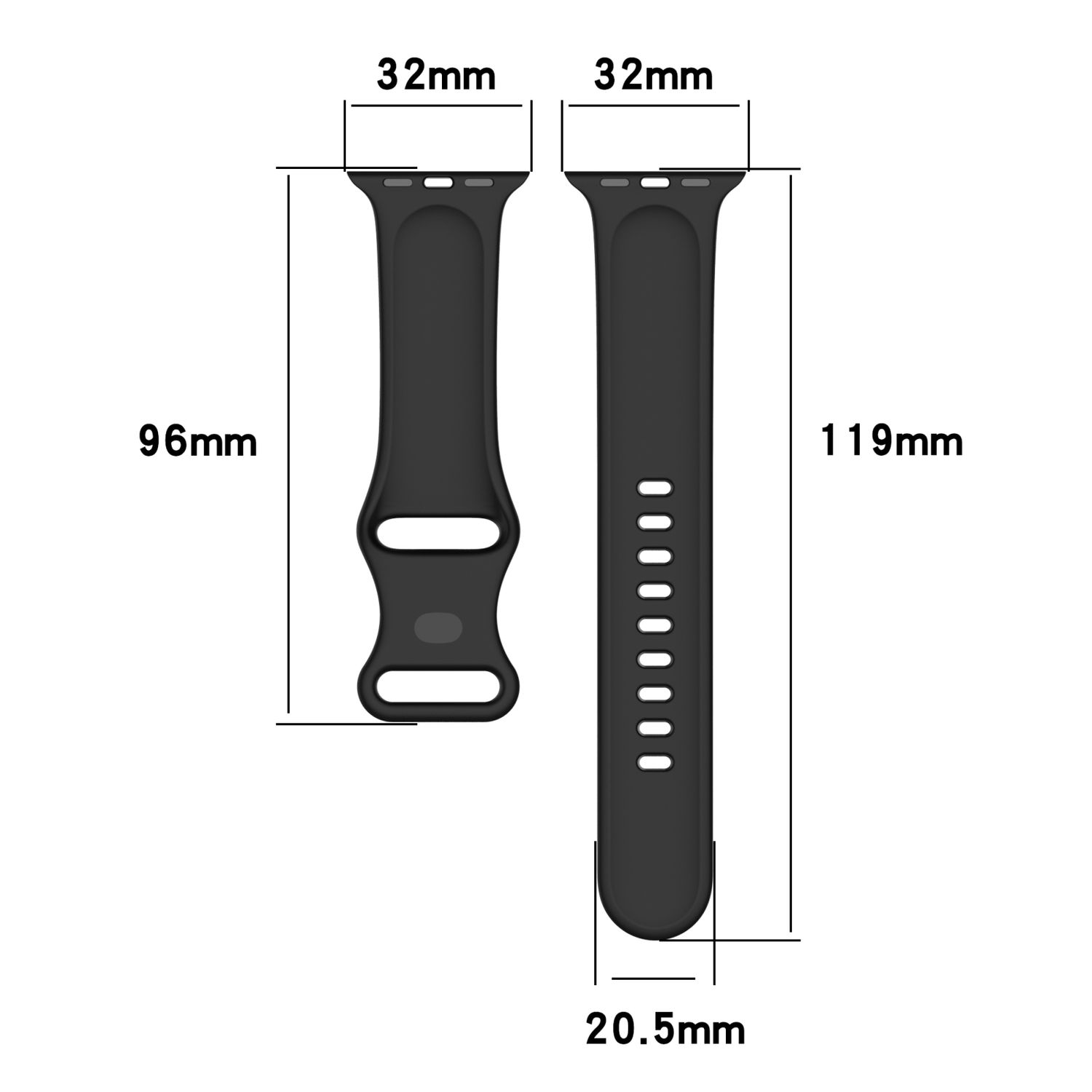 44-42mm, Schwarz Sportarmband, Sportarmband, 1/2/3/4/5/6/SE DESIGN Apple, KÖNIG Series Watch