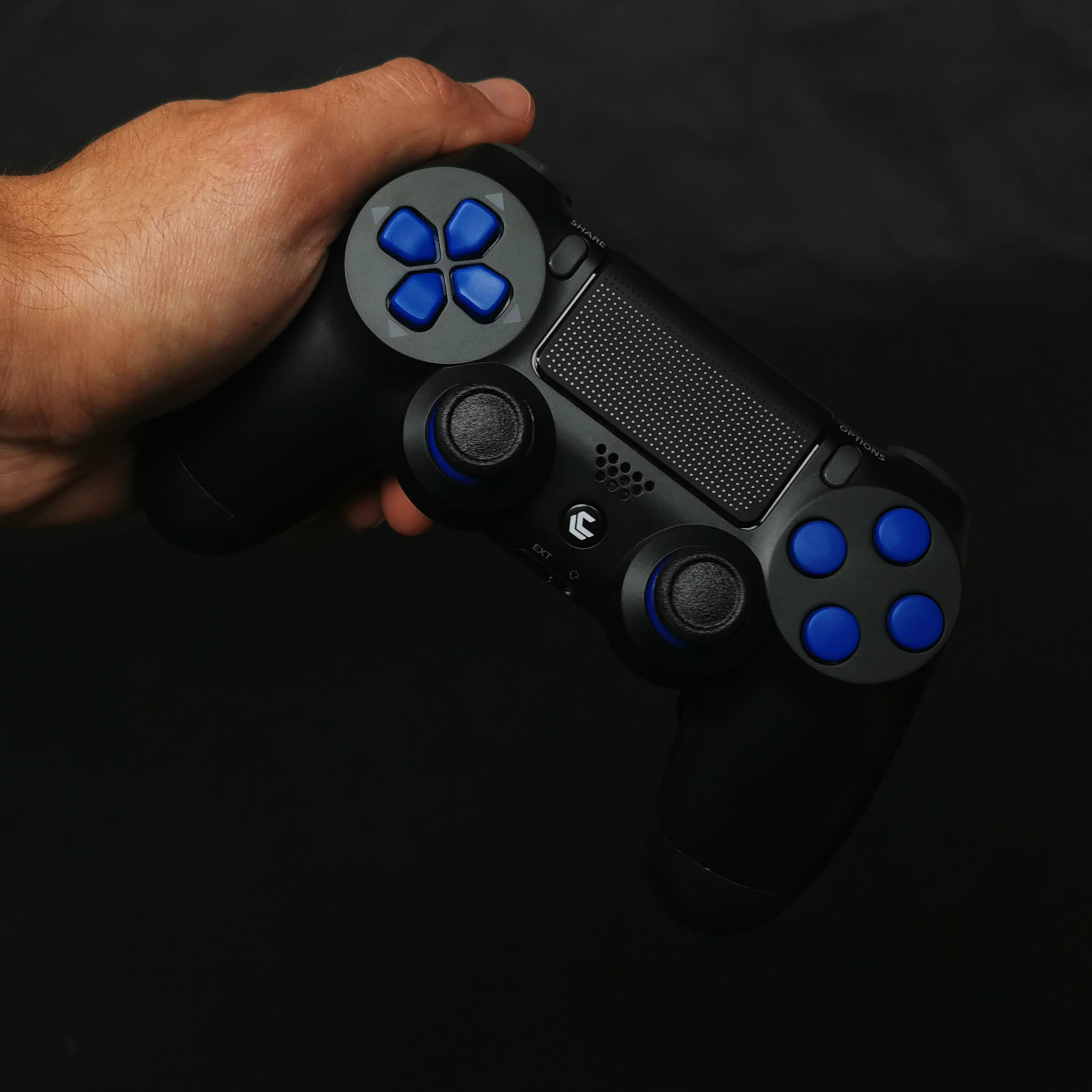 schwarz Custom 2 PS4 LUXCONTROLLER Wireless-Controller, mit Controller BlueRok, Paddles|