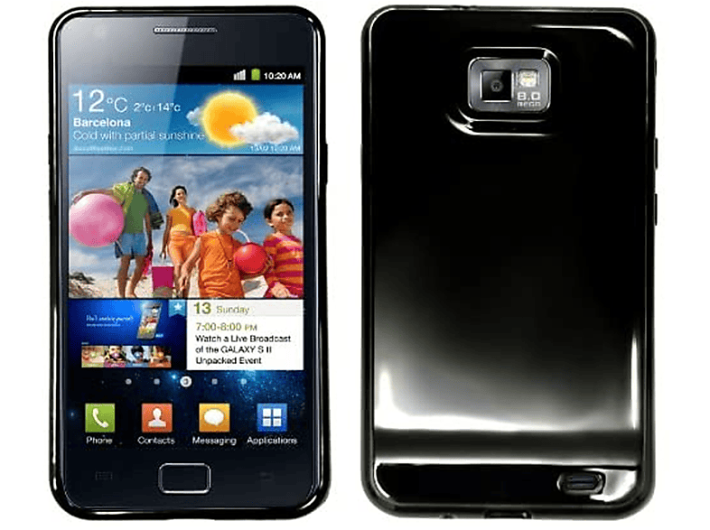 SLABO TPU Schutzhülle, Backcover, Samsung, Galaxy S2 |  I9100 Galaxy S II, Schwarz