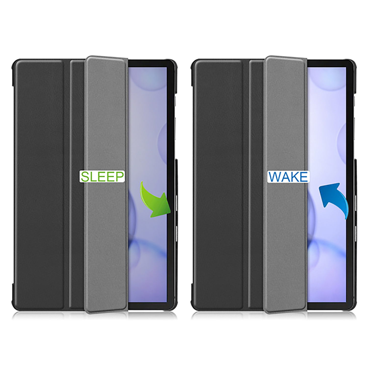 SLABO Tablethülle Sleep/Wake | für | Cover Case Schwarz | Samsung Kunststoff, Flip Schutzhülle Hülle