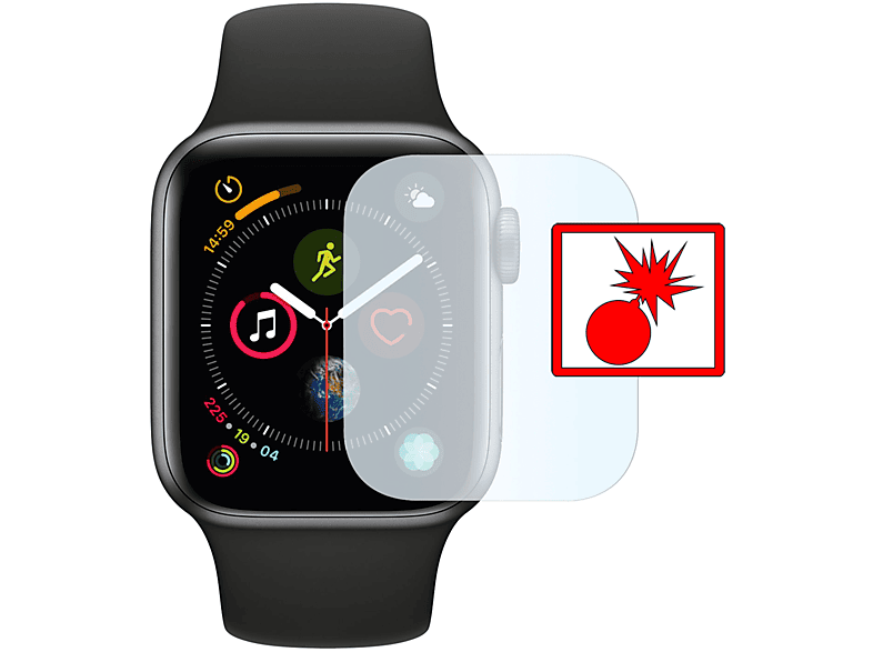 Shockproof 4 Series Displayschutz(für (40mm) Apple 2x 5 Watch Panzerschutzfolie | Series | Watch Series Watch (40mm) | SE 6 SLABO (40mm) Watch (40mm))