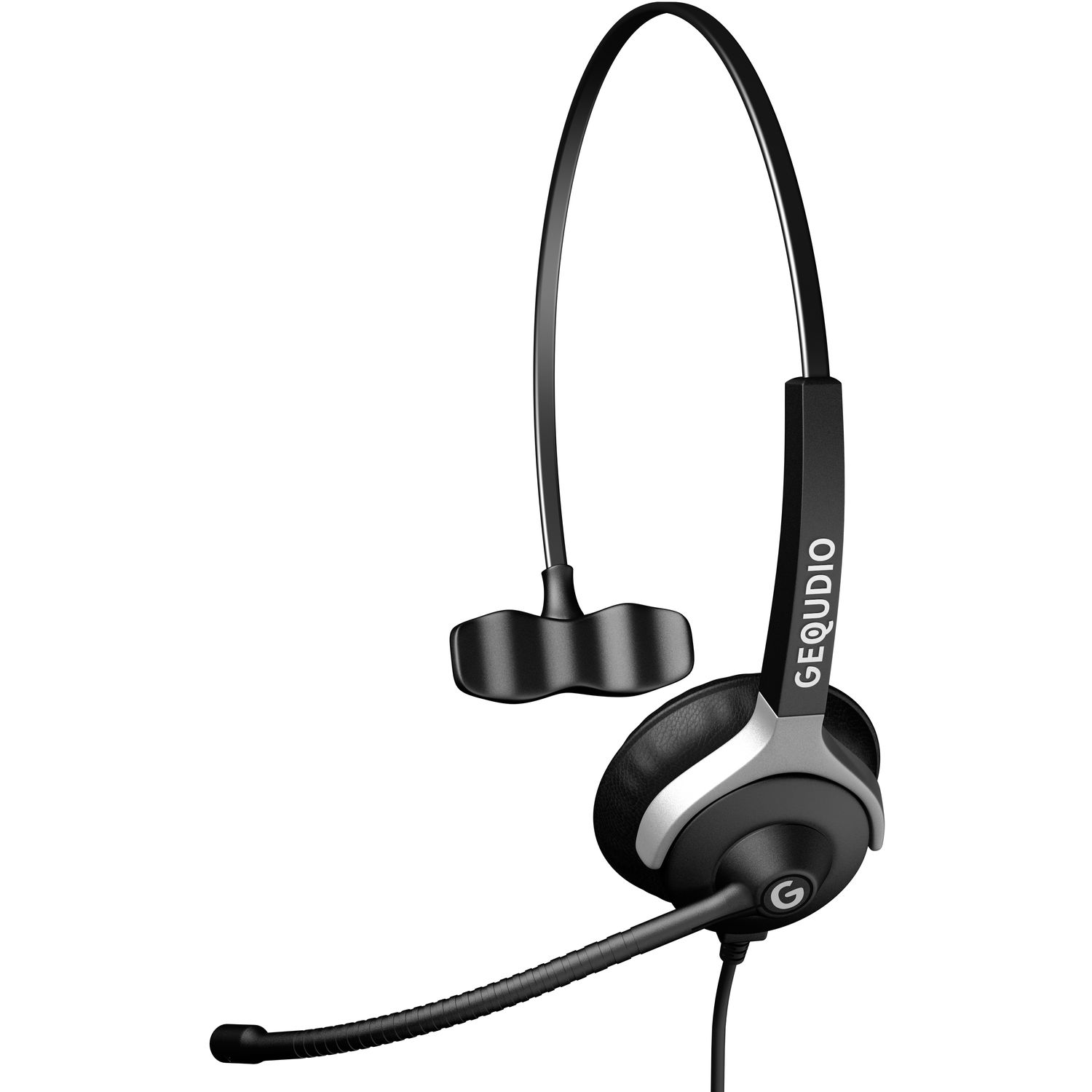 GEQUDIO Schwarz 1-Ohr PC Headset mit On-ear Headset für USB MAC,