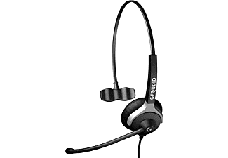 GEQUDIO Headset 1-Ohr mit USB für PC MAC, On-ear Headset Schwarz