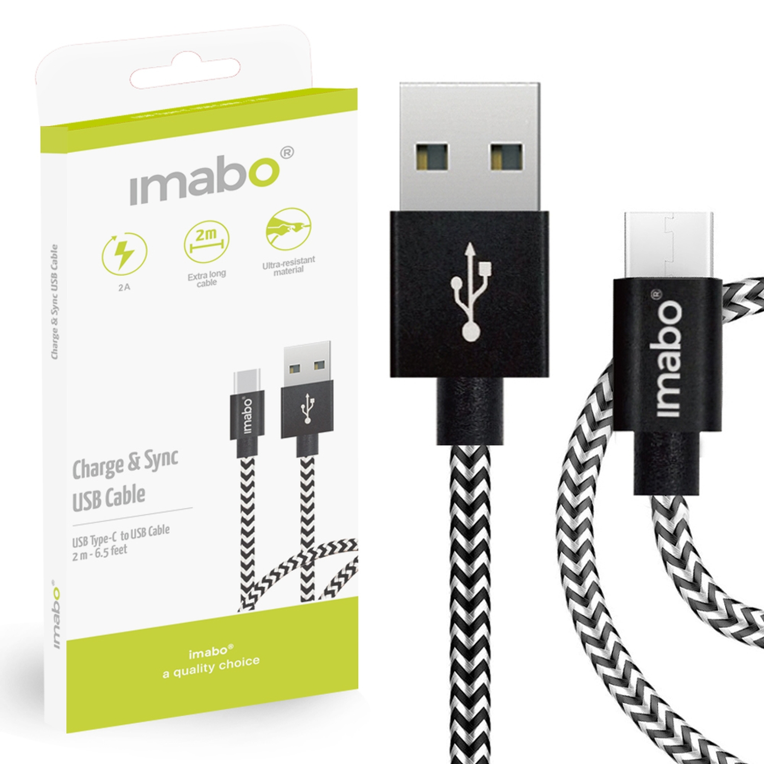 IMABO 2m USB-C Typ C Ladekabel Datenkabel