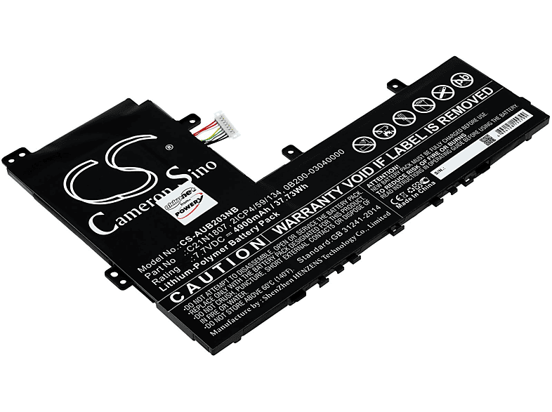 POWERY Akku für Asus E203MAH-FD006 Li-Polymer Akku, 7.7 Volt, 4900mAh