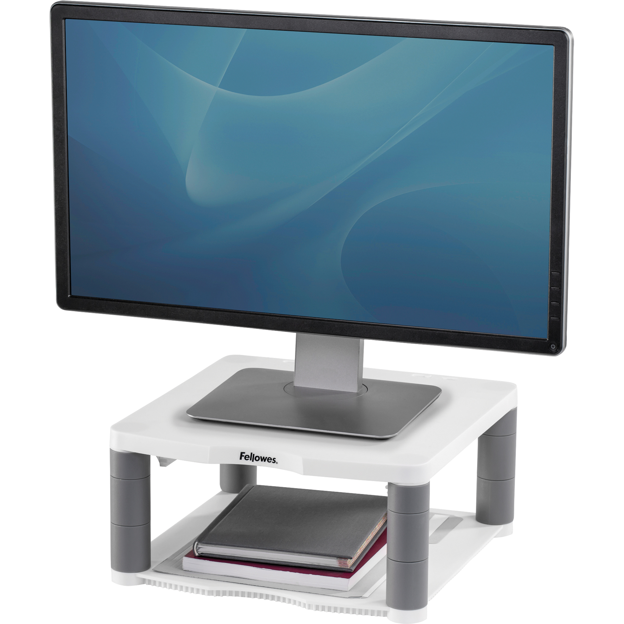Monitorständer Premium FELLOWES Kunststoff Stand 91717 Monitor platin,