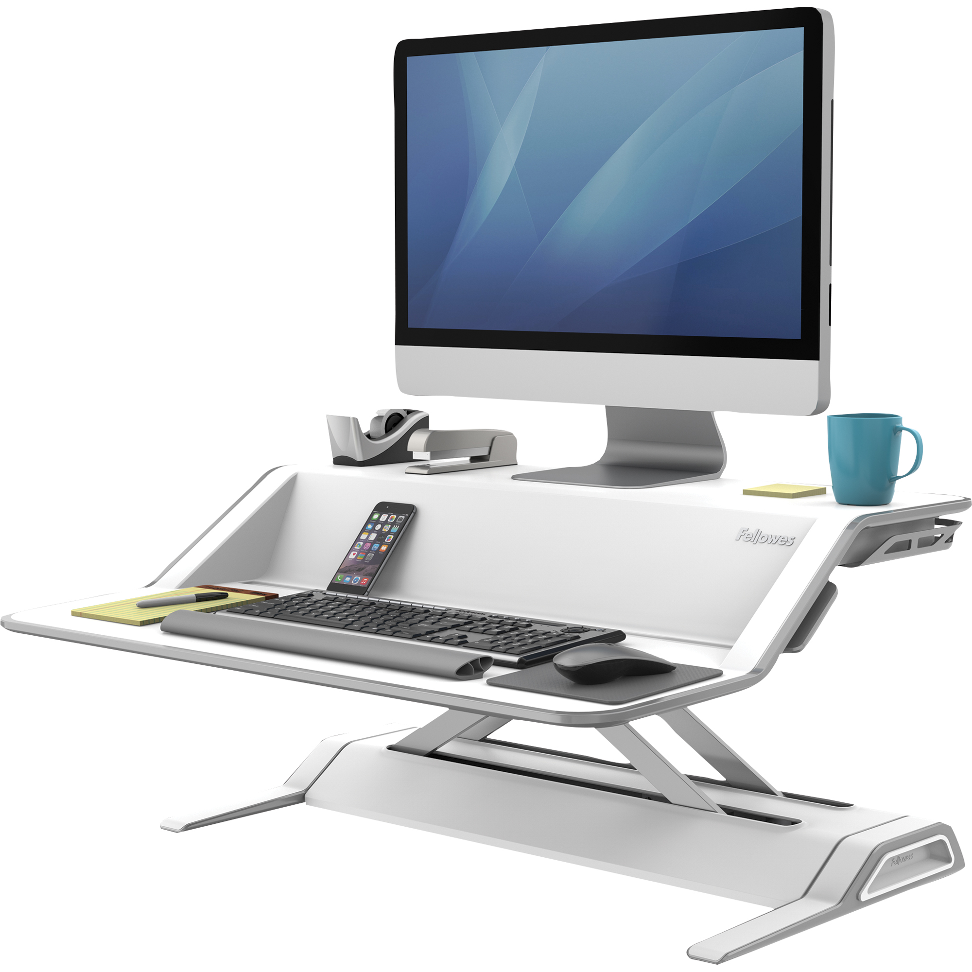 weiß/schwarz Sitz-Steh-Workstation Schreibtischaufsatz, Lotus FELLOWES 0009901