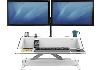 FELLOWES Sitz-Steh-Workstation Lotus 0009901 Schreibtischaufsatz, weiß/schwarz
