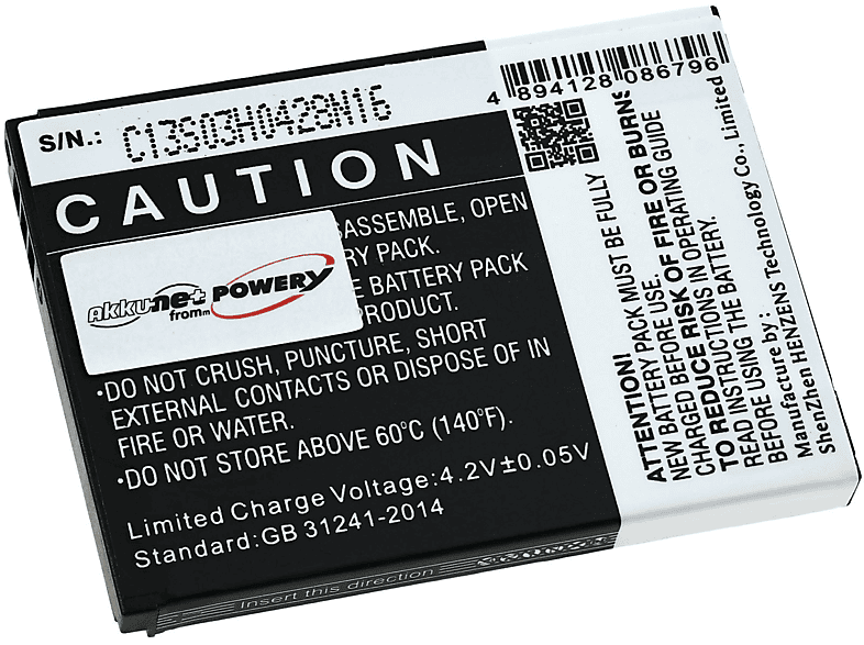 POWERY Akku für 1150mAh Volt, Tiptel Akku, Typ 3.7 Li-Ion SD474050A