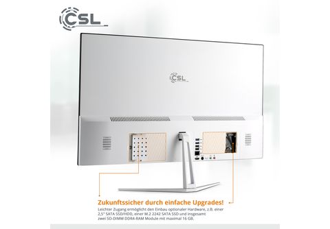CSL Unity F27W-GLS / 256 GB / 8 GB RAM / Win 10 Pro, All-in-One-PC mit 27  Zoll Display, 8 GB RAM, 256 GB SSD, UHD Graphics 600, weiß | MediaMarkt