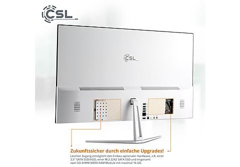 CSL Unity F27W-GLS / 256 GB / 8 GB RAM / Win 10 Pro, All-in-One-PC mit 27  Zoll Display, 8 GB RAM, 256 GB SSD, UHD Graphics 600, weiß | MediaMarkt