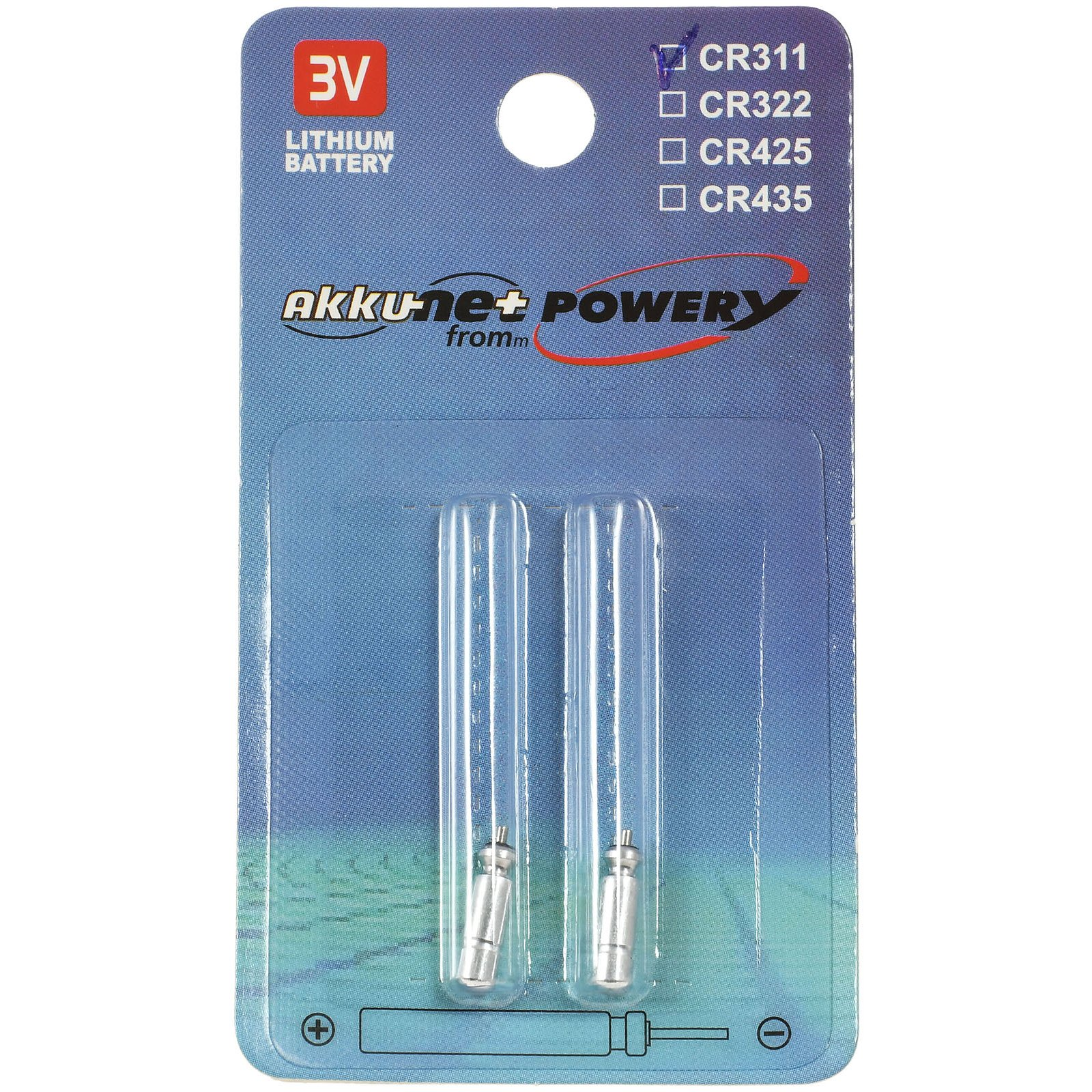 POWERY Stabbatterie CR311 Volt Batterie, 2er Lithium Blister 3