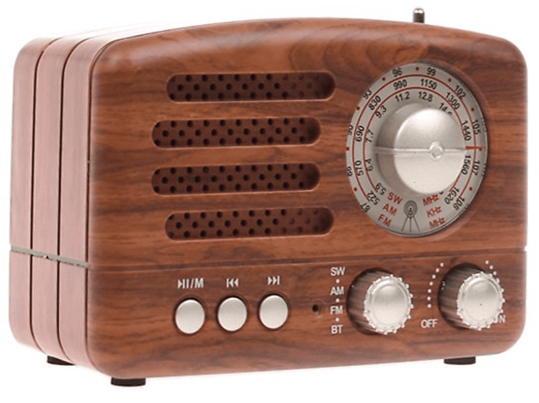 M2-TEC Radio Küchenradio, FM, AM, SW, FM, AM, Bluetooth, Braun