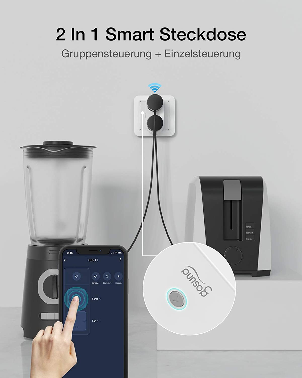 Steckdose SP211 GOSUND Smart 2er Mehrfachsteckdose WLAN