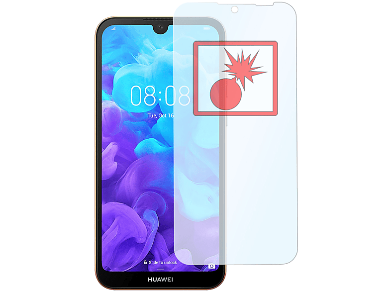 SLABO 2x Panzerschutzfolie | Y5 8S Huawei Huawei 2019) Displayschutz(für Honor Shockproof