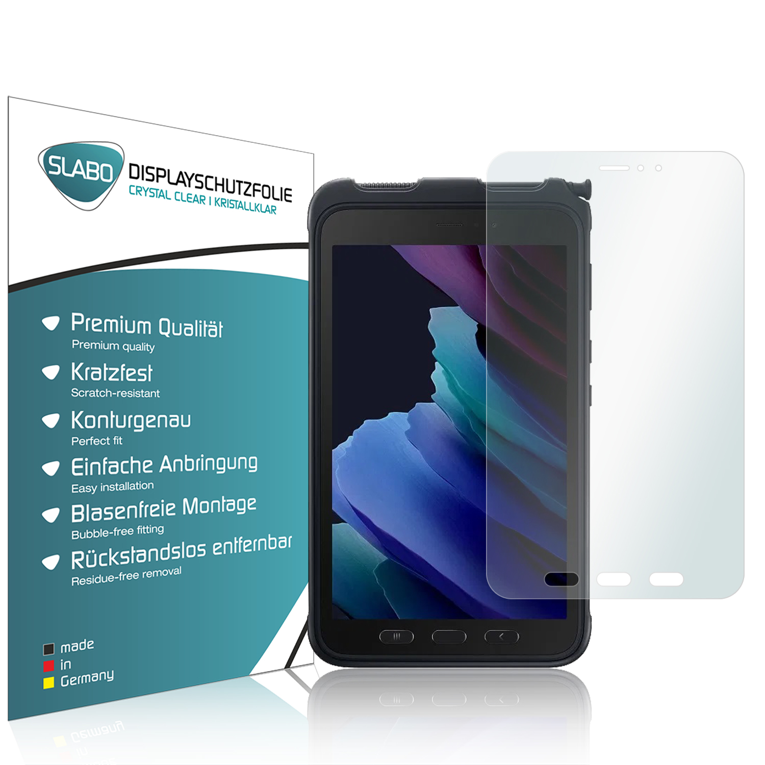 SLABO 2x Displayschutzfolie Crystal Clear Displayschutz(für Samsung Active Tab Galaxy 3)
