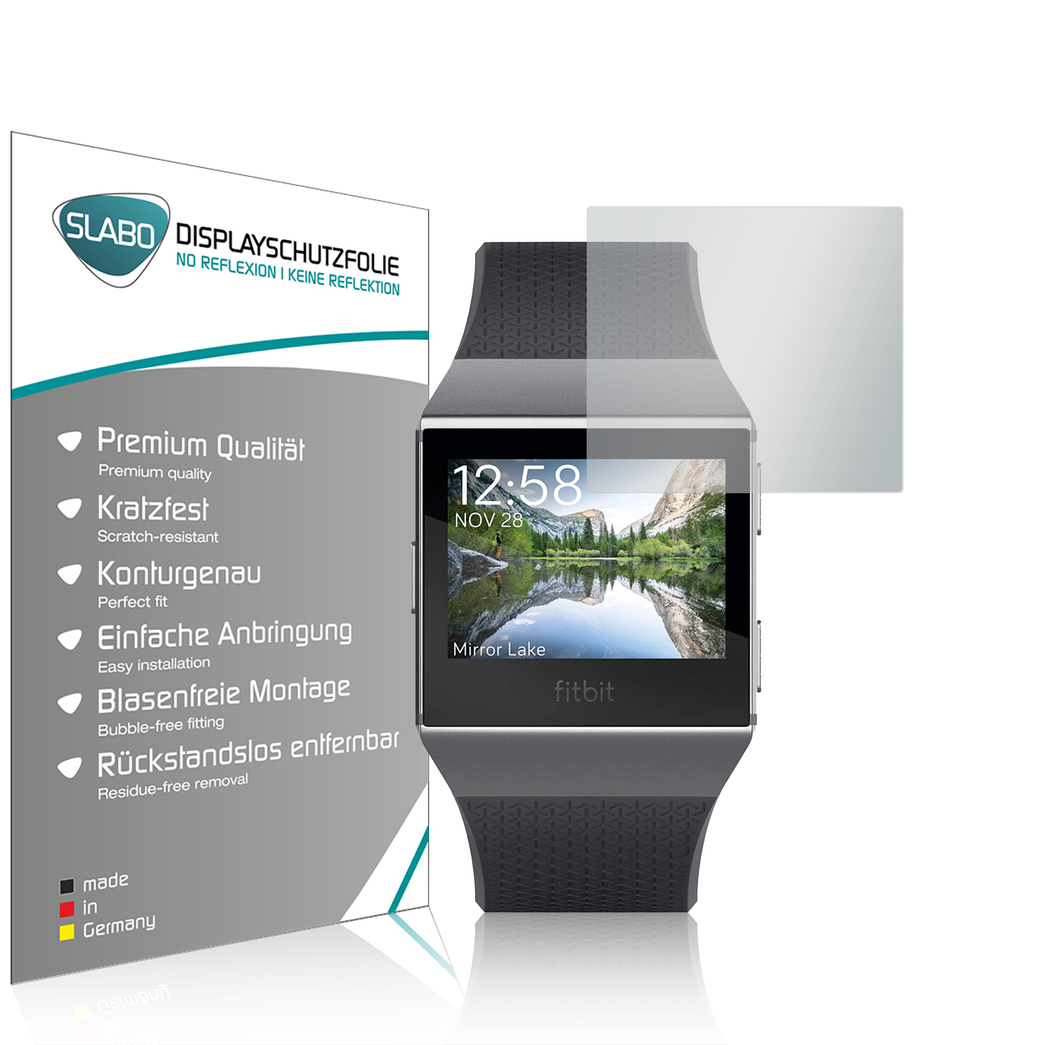 SLABO 4x Displayschutzfolie Ionic) Displayschutz(für No Fitbit Reflexion