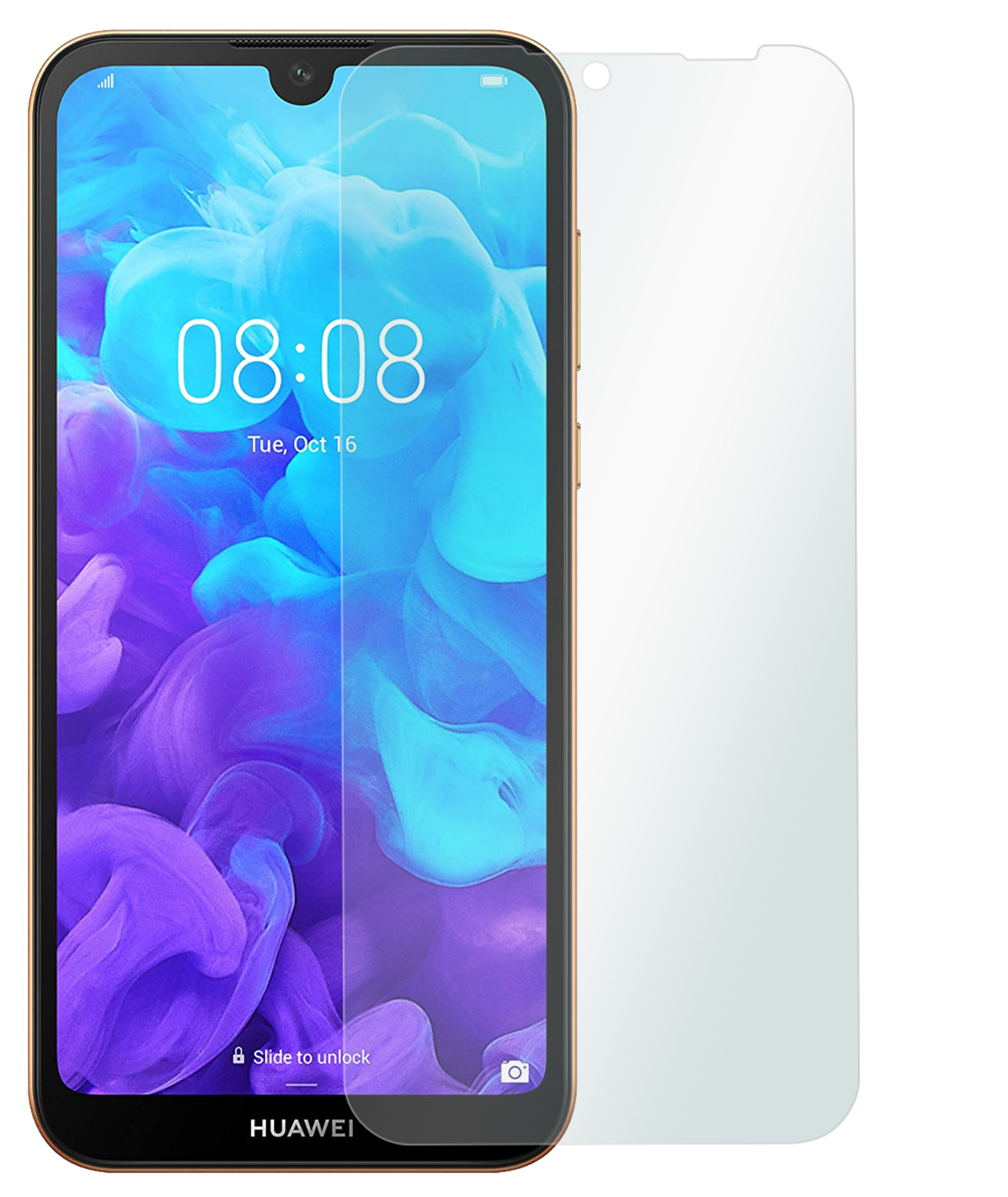 SLABO 2x Displayschutzfolie | Crystal Displayschutz(für Y5 8S Clear Huawei Huawei 2019) Honor