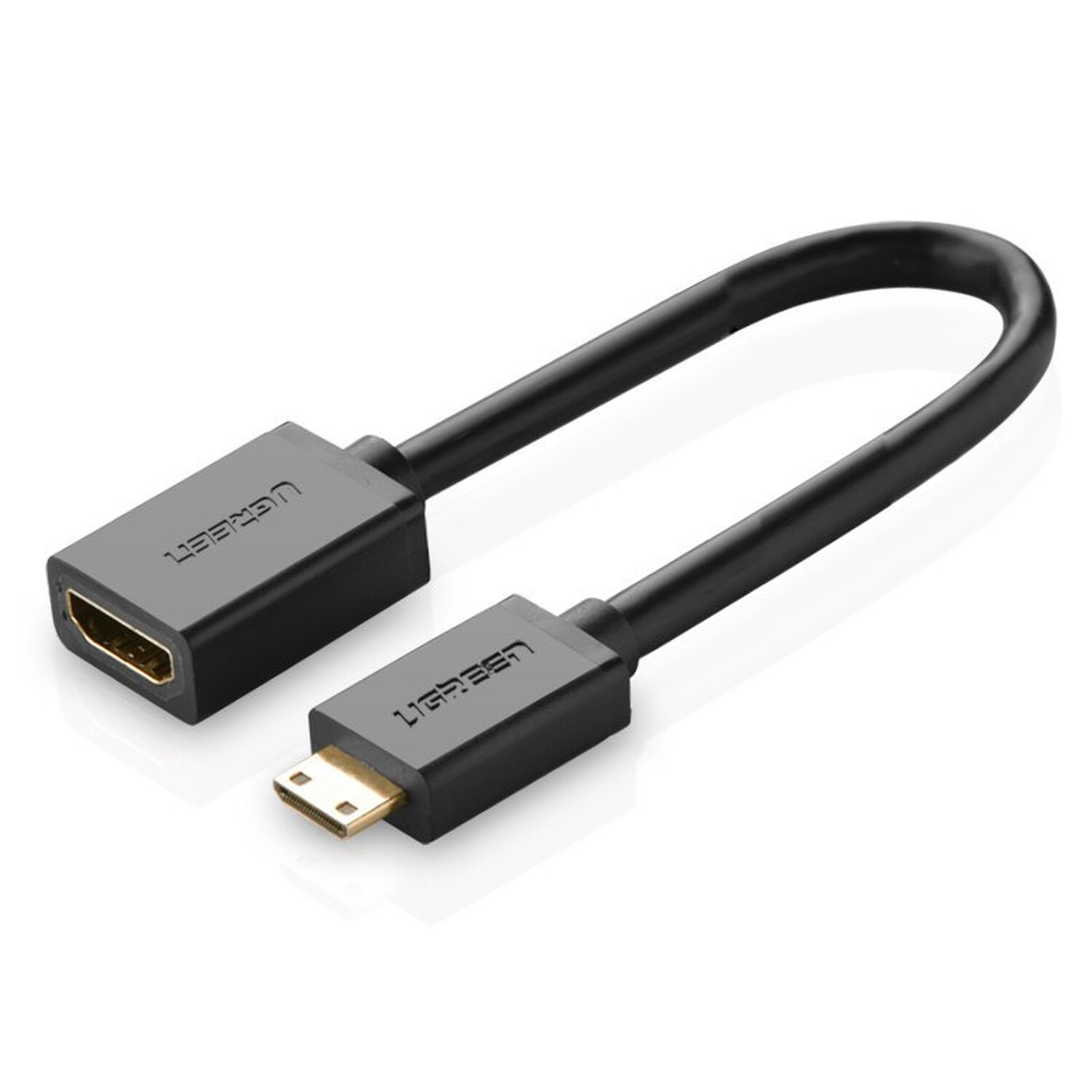 Czarny kabel adaptera HDMI na micro-HDMI z marką LIGREEN na złączach.