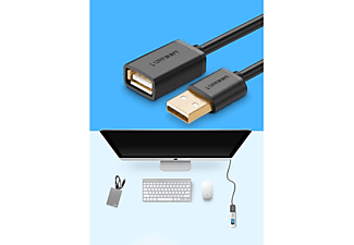 cache profiel Verval UGREEN 1m Kabel Verlängerungsadapter USB 2.0 USB Kabel | MediaMarkt