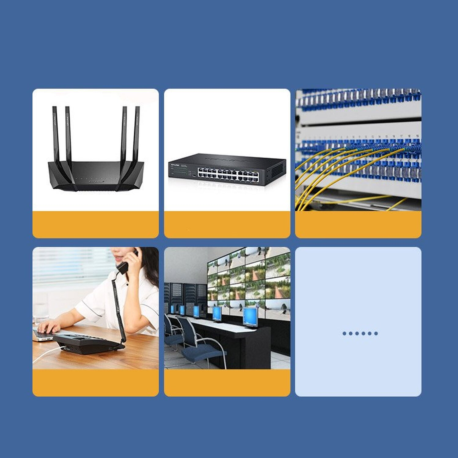 Computer-Netzwerkgeräte: Router, Switch und andere Geräte.