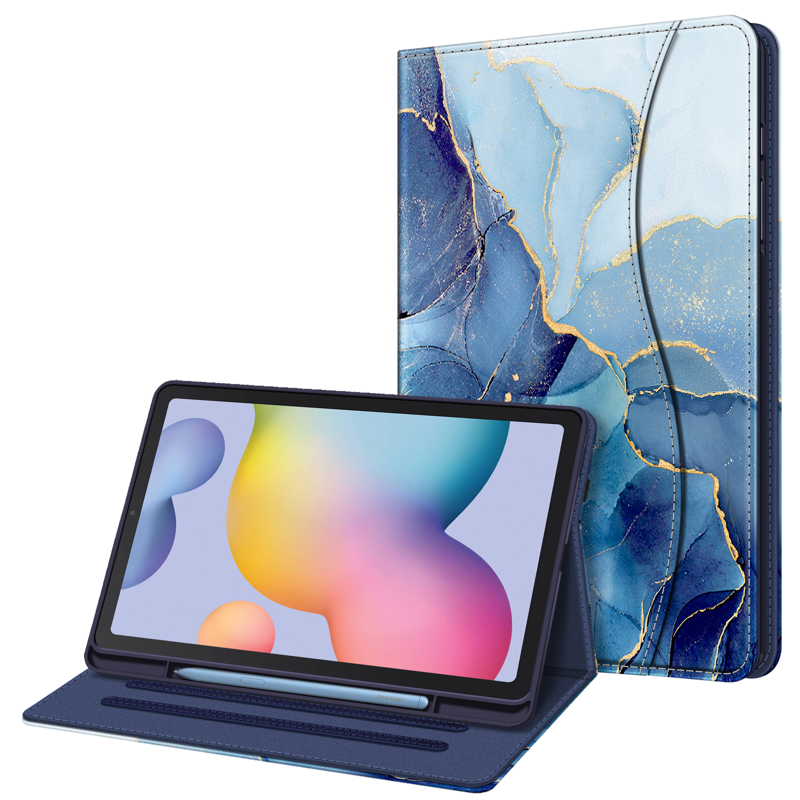 Marmor Hülle Tablethülle für Ozean Samsung Bookcover FINTIE Kunstleder,