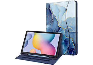 FINTIE Hülle Tablethülle Bookcover für Samsung Kunstleder, Marmor Blau