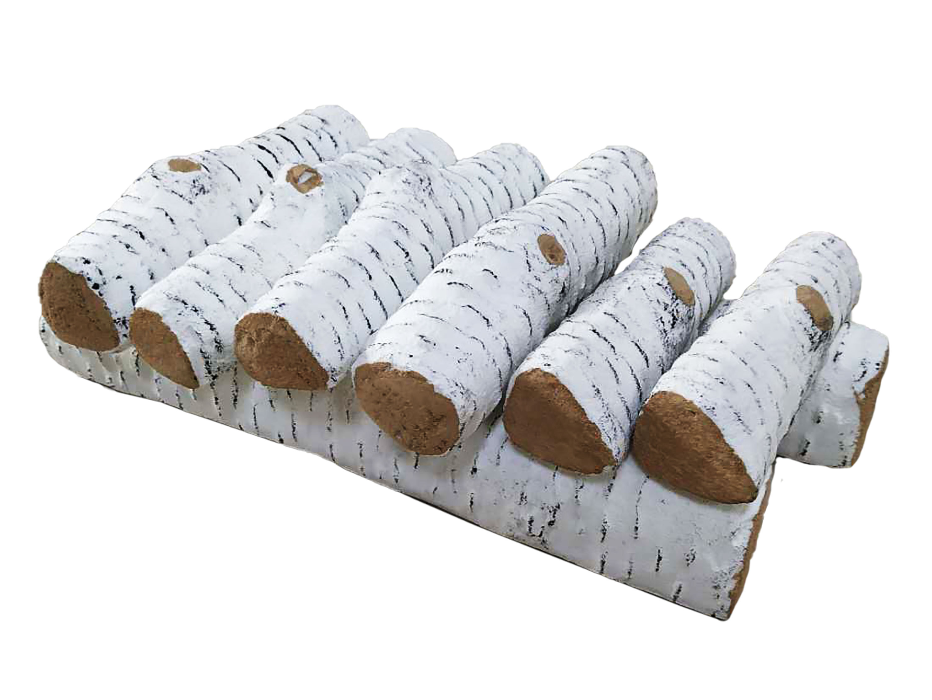Leños Decorativos Fibra en color blanco 8uds. accesorio para chimeneas y estufas purline wincbtout11 8