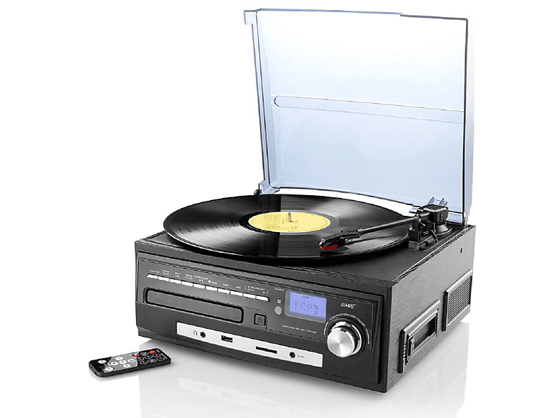 AUVISIO MHX-550.LP Schallplatten-Digitalisierer, schwarz | Plattenspieler mit USB