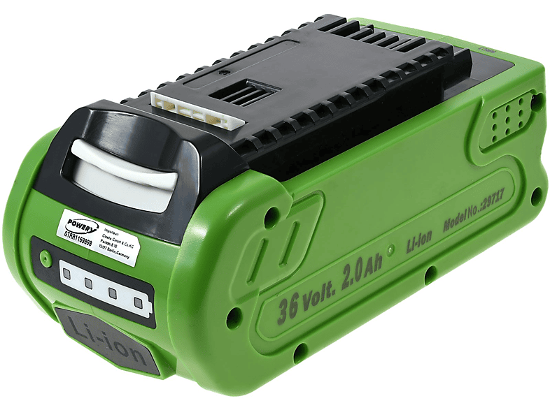 POWERY Akku für Greenworks GD40LM46SP Li-Ion Akku, 36 Volt, 1500mAh