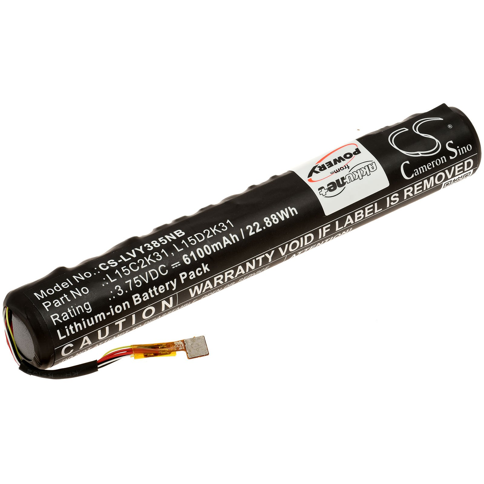 Akku Li-Ion L15C2K31 Akku, für 6100mAh POWERY Lenovo Volt, 3.75 Typ