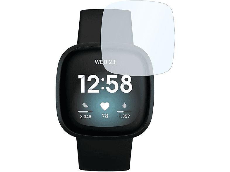 SLABO 2x Panzerschutzfolie Shockproof Displayschutz (für Fitbit Sense | Versa 3)
