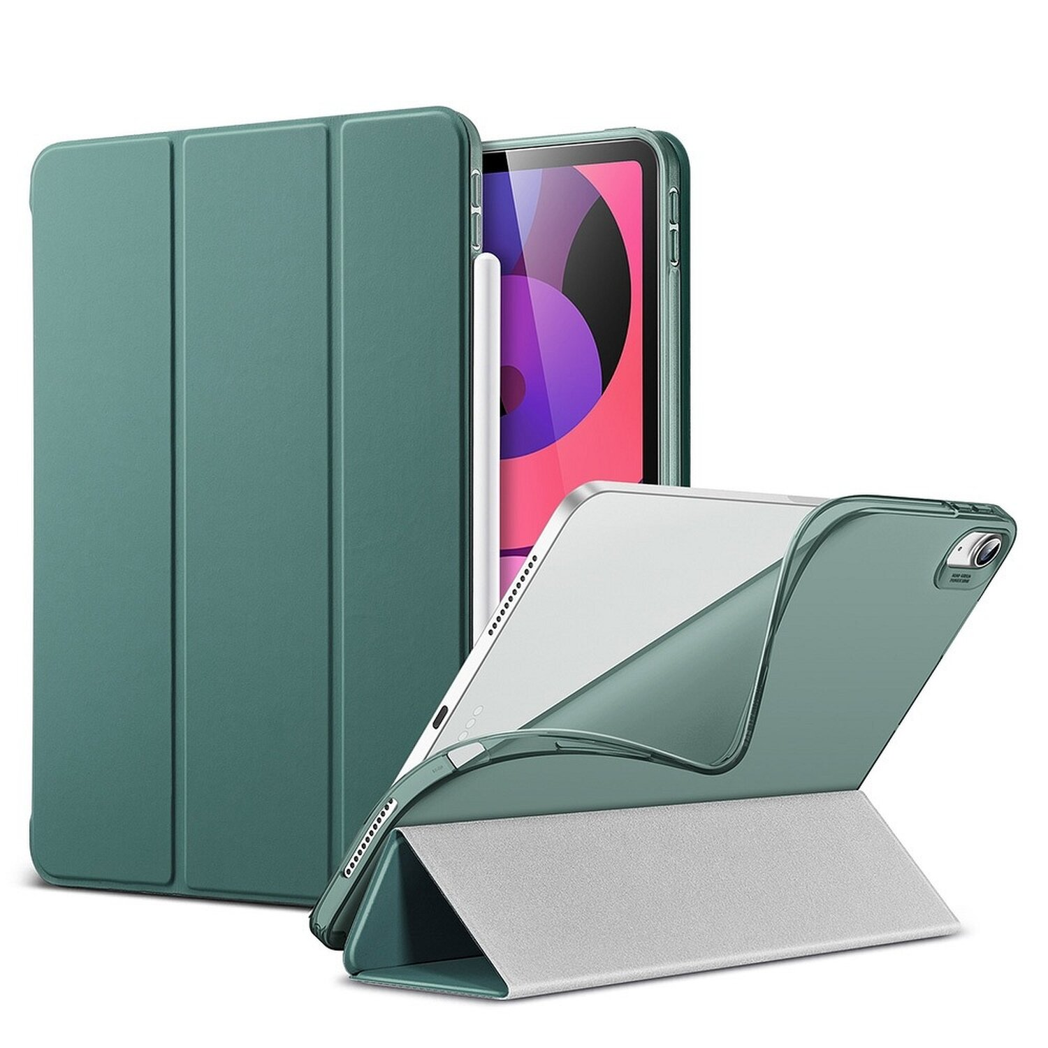 Tasche Grün Apple 4 für iPad Tablethülle Tablet ) Bookcover mit (2020 Air Stifthalter 10.9\