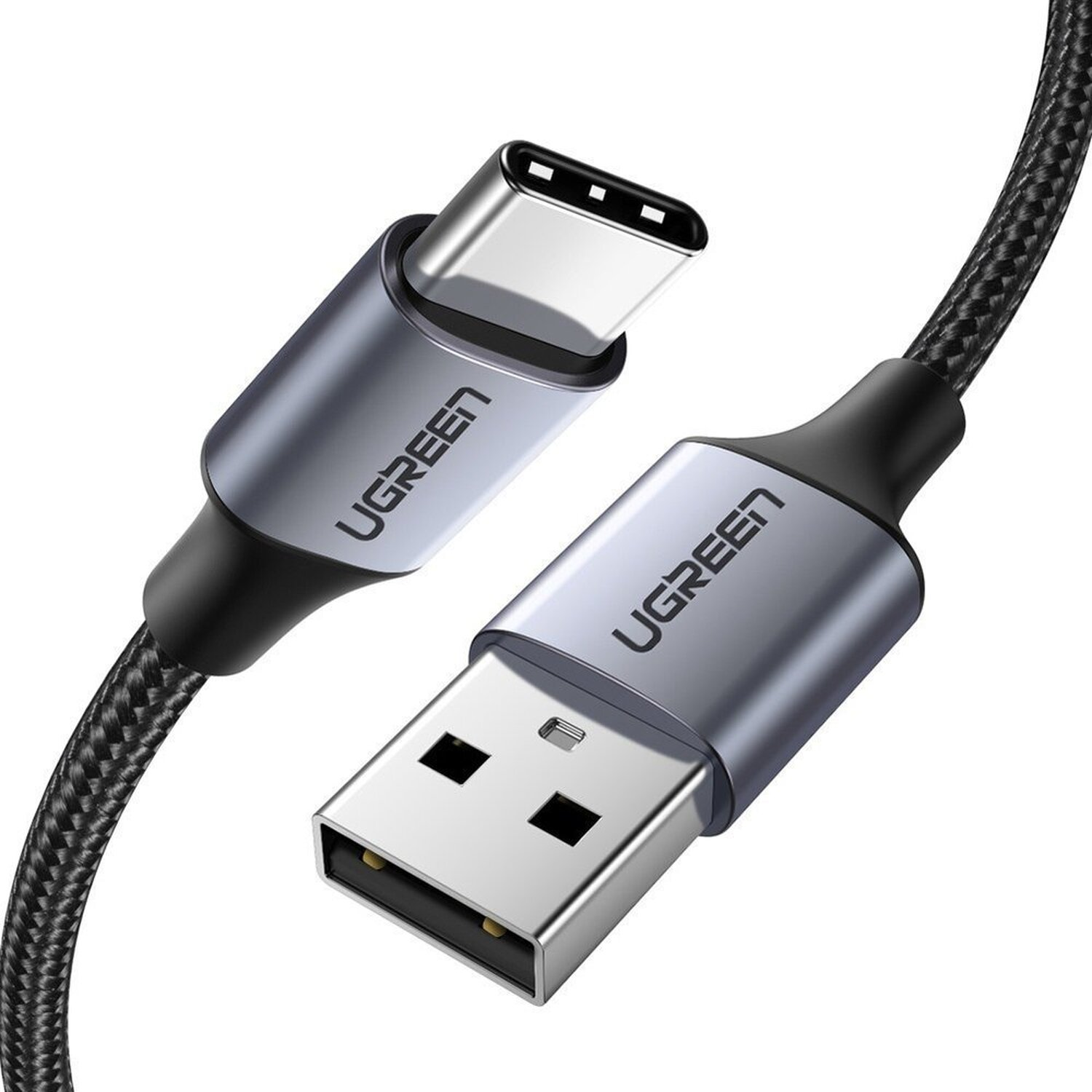 Charge UGREEN - C USB Ladekabel, Kabel m, Typ 2,0 3.0, Quick USB Grau