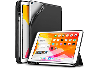 COFI Tablet Tasche mit Stifthalter Tablethülle Bookcover für Apple iPad 7/8 10.2" Kunstleder, Schwarz