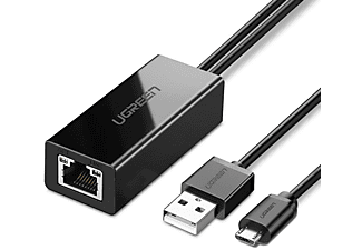 UGREEN externer Micro-USB 100Mbps 1m Netzwerkadapter, Schwarz