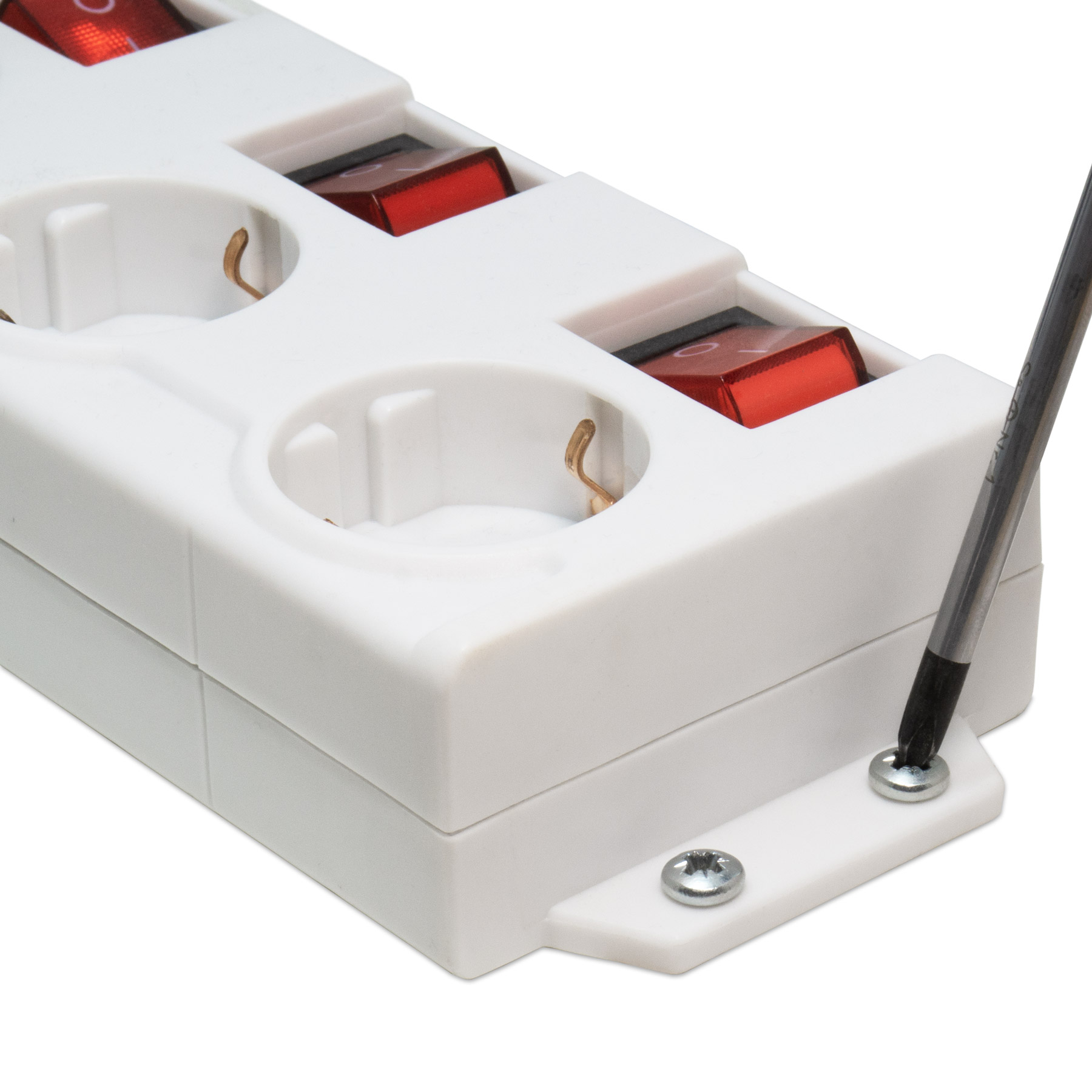 Einzeln FEINTECH 1,4 Schaltbar und mit Flachstecker 2x Ladeports USB-A Überspannungsschutz, 6-Fach m Anschlusskabel Steckdosenleiste mit MD000652