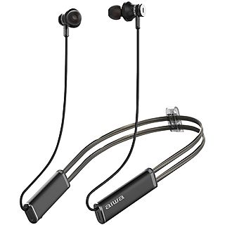 Auriculares deportivos - AIWA ESTBTN880, Banda para el cuello, Bluetooth, Negro