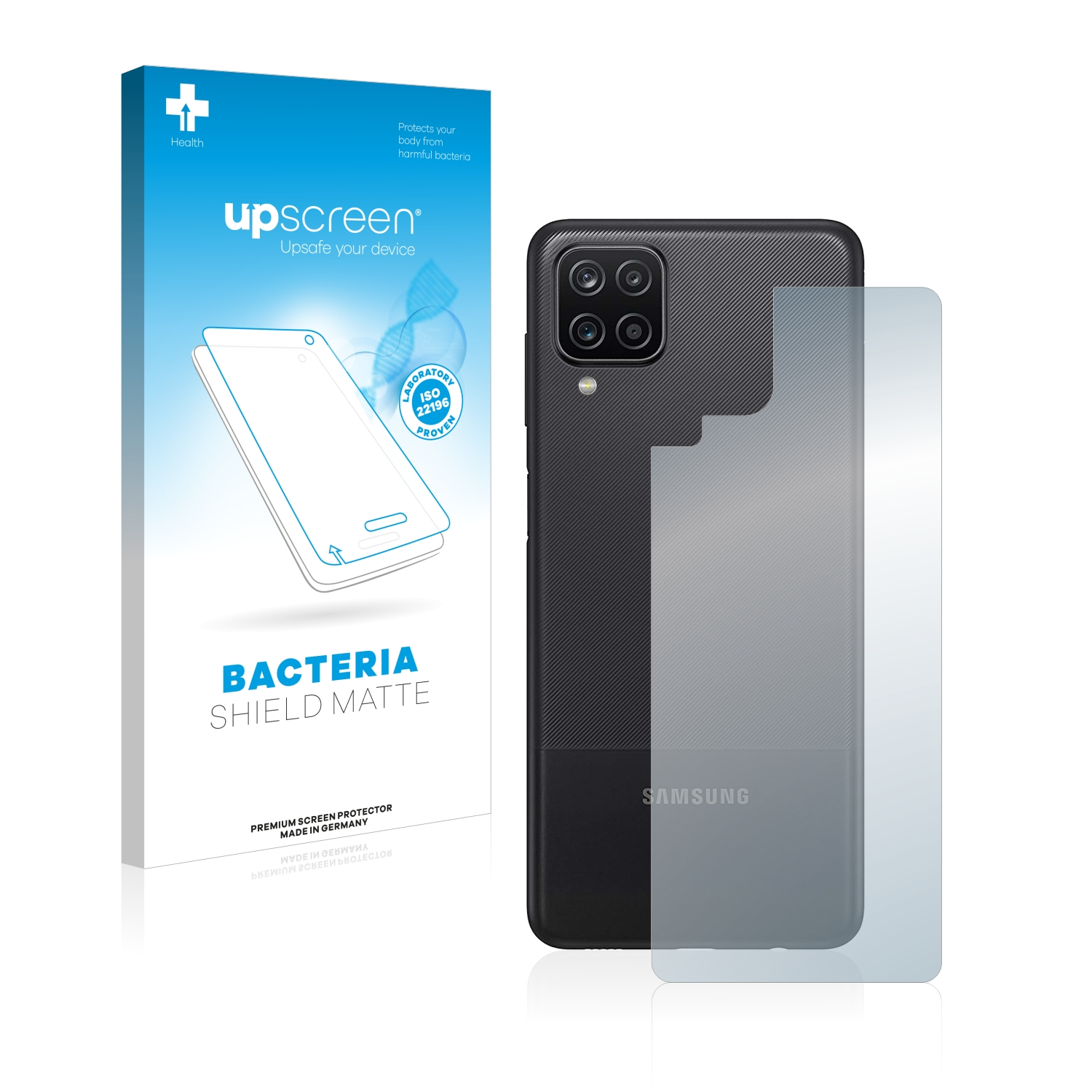 UPSCREEN antibakteriell (Rückseite)) Schutzfolie(für Galaxy matte Samsung A12 Nacho entspiegelt