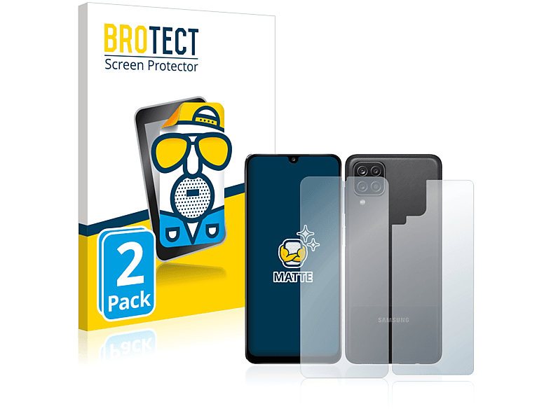 BROTECT 2x matte Schutzfolie(für Samsung Galaxy A12 Nacho (Vorder + Rückseite))