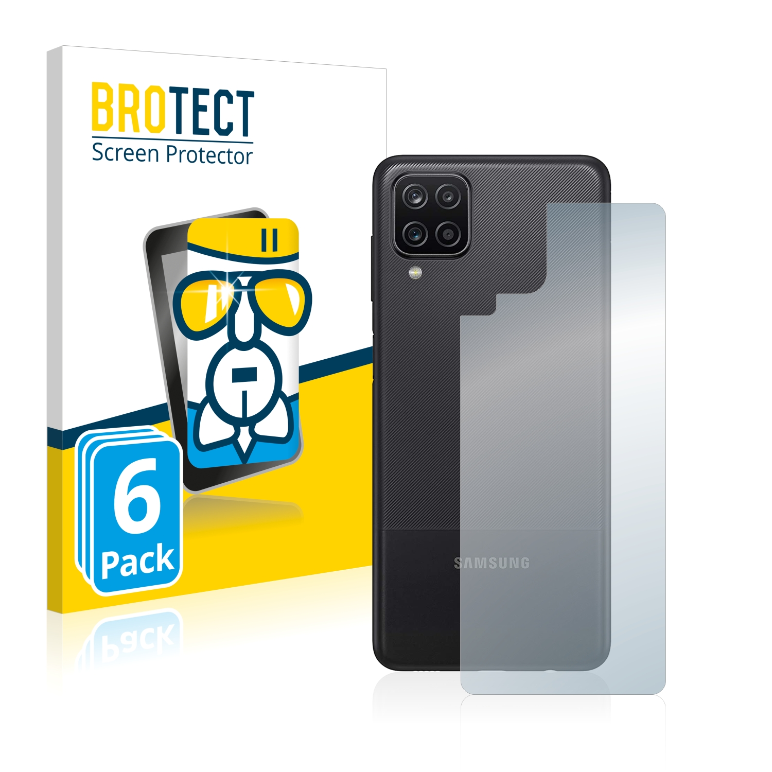 Samsung 6x Galaxy (Rückseite)) Nacho BROTECT A12 Schutzfolie(für klare Airglass