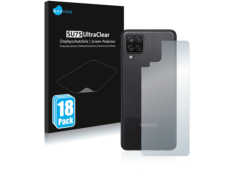 SAVVIES 18x klare Schutzfolie(für Samsung Galaxy A12 Nacho (Rückseite))